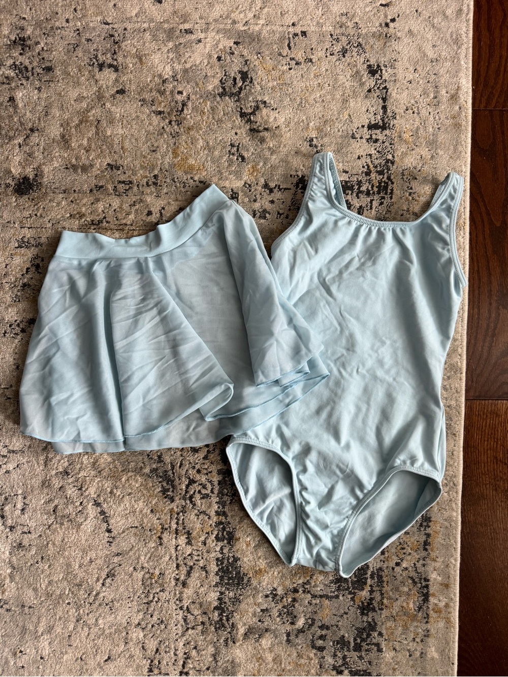 So Danca Light Blue Dance Leotard with Pull-on Skirt M1